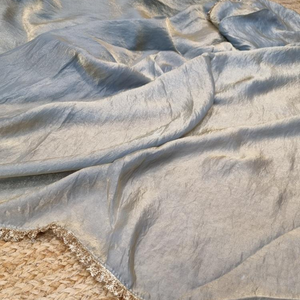 Sari de seda plateada Fendy pre-cosido, listo para usar en un minuto |   Blusa Fluida y Preconfeccionada |   Ropa de Fiesta Talla Única - Product Image 1