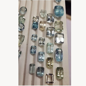 Lote de 161 piezas de aguamarina natural de 10 mm a 18 mm, con corte ovalado, pera, cuadrado, rectangular, cojín y facetado, 651 quilates, gemas en bruto, US$912 - Product Image 3