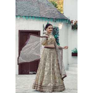 Lehenga Choli de Diseñador para Fiestas, Ropa Tradicional China con Trabajo de Lentejuelas - Product Image 2