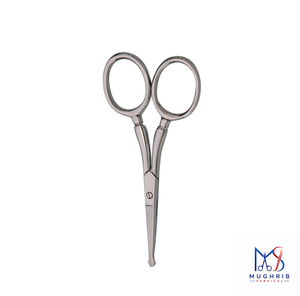 Ciseaux pour manucure et pédicure, ciseaux pour oreilles et nez, taille 9 cm, forme droite, acier inoxydable - Product Image 5