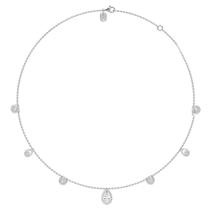 Premium Odessa Trinket <b>Necklace</b> for <b>Women</b> <b>Sterling</b> <b>Silver</b> 9KT,10KT, 14KT,18KT Lab Grown Mix Cut Diamond Anniversary Jewelry Gift - Product Image 4