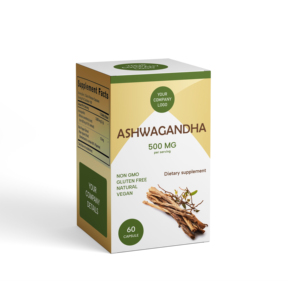 Cápsulas de suplemento de energía natural en polvo de extracto de raíz de Ashwagandha de etiqueta privada OEM ODM a precio de fábrica al por mayor - Product Image 1