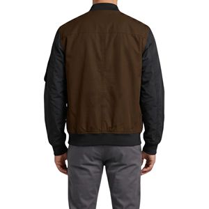 Blouson bomber oversize marron expresso foncé, vêtement d'extérieur décontracté en polyester au toucher lisse, avec détails métalliques foncés ton sur ton - Product Image 2