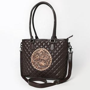 Sac à main de style bohème en cuir matelassé Western, couleur personnalisée d'automne, sac à main écologique élégant pour femmes avec franges et outillage - Product Image 1