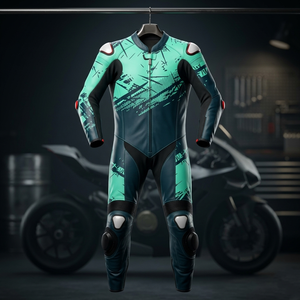 Traje de Motociclismo de Cuero para Hombre, Manga Larga, con Protección CE, Impresión por Sublimación, Transpirable, para Todas las Estaciones - Product Image 2