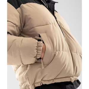 High Quality Color Blocking Puffer Down <b>Jacket</b> Windproof Thick Polyester Filling Casual Stand Collar Zipper <b>Jacket</b> Puffer Coat - Product Image 4