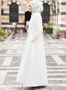 Vestido Maxi Islámico Modesto para Mujer, Manga Larga, Cinturón, Corte Holgado, Largo, Informal, Elegante - Product Image 6