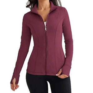Veste de sport pour femme à demi-zip, manches longues, logo personnalisé, vente en gros, hauts courts de jogging et yoga, vêtements de fitness à capuche pour l'hiver - Product Image 2