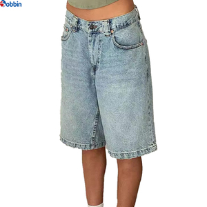 Overol de Mezclilla de Algodón 100% Ecológico, Transpirable, de Corte Regular, Pierna Ancha, Estilo Hip Hop Vintage, de Longitud Media, para Mujer - Product Image 3