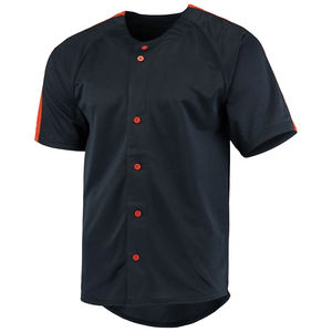 Maillot de baseball OEM personnalisé avec nom et numéro, uniforme d'équipe respirant à manches courtes, grande taille, imprimé, séchage rapide, en polyester, fabriqué par le producteur - Product Image 1