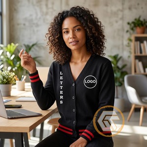 Cárdigan de Invierno Personalizado con Cuello en V y Bordado Acrílico Delta, Ropa Griega de Alta Calidad para la Hermandad Sigma, Suéteres Transpirables para Mujer - Product Image 2