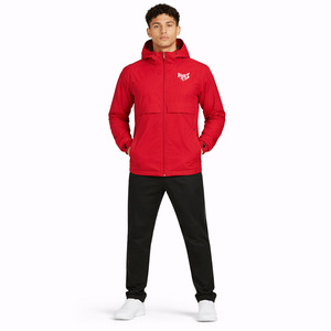 Custom <b>Red</b> <b>Waterproof</b> Windbreaker <b>Jacket</b> for Men Lightweight Windproof Streetwear Style USA Wholesale Supplier - Product Image 1