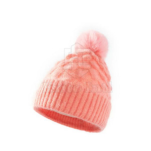 Gorros de Piel con Logotipo Personalizado, Gorros de Invierno de Alta Calidad con Pompón para Mujer - Product Image 4