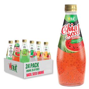 Para VINUT Vietnam 290ml Bebida de semilla de Chía de sandía sin azúcar OEM/ODM Etiqueta privada Muestra gratis Directo de fábrica - Product Image 1