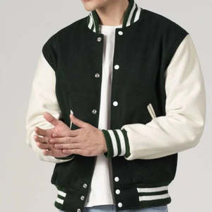 Chaquetas Varsity personalizadas para hombre, chaquetas bomber con logotipo bordado personalizado, chaqueta de invierno con mangas de cuero PU - Product Image 4