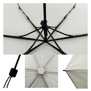 Parapluie de voyage moderne à trois plis en fibre de verre à ouverture manuelle, 6 baleines, pour le soleil et la pluie - Product Image 3