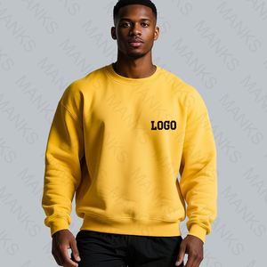 เสื้อฮู้ดและเสื้อสเวตเตอร์สำหรับออกกำลังกายผ้าฝ้ายโพลีเอสเตอร์ทรงโอเวอร์ไซส์พิมพ์ลายโลโก้ออกแบบได้ตามต้องการ - Product Image 1