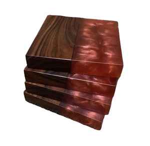 Luxury Wooden coaster Drinks Mats Round Wedding Coffee <b>Tea</b> <b>Cup</b> Beer coaster Holder Epoxy Resin Wood Coasters <b>Set</b> with Holder - Product Image 2
