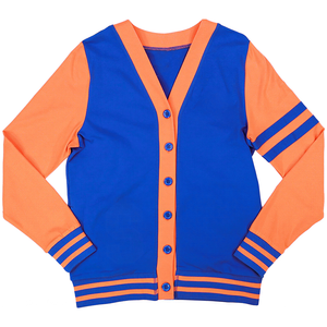 Cardigans universitaires SSU pour hommes et femmes, bleu et orange, col en V, pulls tricotés avec boutons décoratifs, vêtements d'hiver pour la fraternité et l'université - Product Image 1