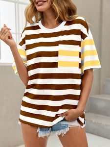 Camiseta de Mujer Transpirable, Nueva Camiseta de Mujer 100% Algodón, Cuello Redondo Informal, Manga Corta, Camiseta Estampada, Nuevo Estilo - Product Image 2