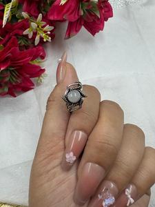 Natural Rainbow Moonstone Brass 925 Silver Plated Handmade Vintage Floral Gemstone <b>Statement</b> <b>Ring</b> for Unisex - Product Image 3