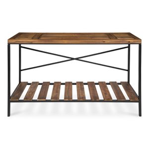 Luxury Industrial Iron Frame Rock Slab Top <b>Folding</b> Console <b>Table</b> Narrow Hallway <b>Table</b> for Contemporary Home Decor - Product Image 3