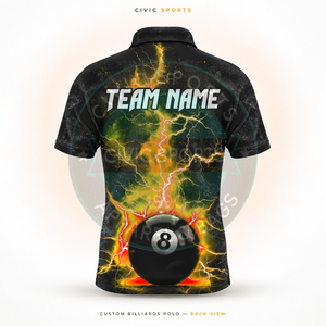 Maillot de billard personnalisable avec nom d'équipe, en tissu polyester/coton, imprimé par transfert thermique, haute qualité - Product Image 4