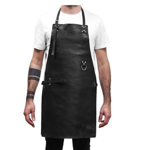 Tablier de soudage en cuir/PU marron résistant à la chaleur de haute qualité, personnalisable avec logo et tailles, design durable – Kit tablier de chef/boucher - Product Image 3