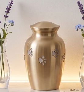 Elegante Urna Conmemorativa de Metal con Diseño de Huella Dorada, Urna Conmemorativa para Mascotas, Urna Conmemorativa Funeraria, Regalo Conmemorativo, Urna de Cremación de Aluminio - Product Image 6