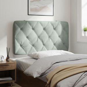 Coussin de tête de lit en velours gris clair 100% polyester, oreiller de lecture et de repos - Product Image 3