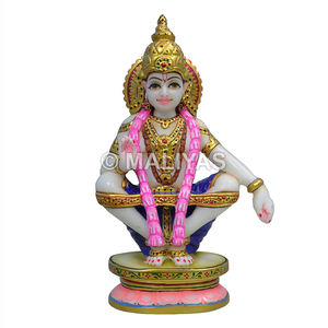 Estatua de Ayyappa en Mármol Blanco |   Murti de Mármol Premium de Lord Ayyappa para el Hogar y el Templo – MALIYAS - Product Image 1