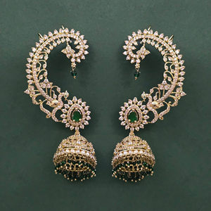 Mayoristas de Joyería Artesanal en India, Pendientes Antiguos con Baño de Mehndi 232199 - Product Image 3