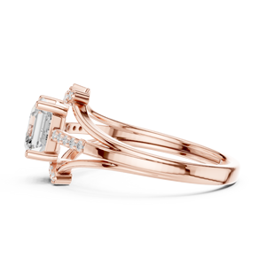<b>Sovereign</b> Asscher Cut Lab Grown Diamond <b>Ring</b> GRA Certified Multi Cut Lab Grown Diamond <b>Ring</b> Available In Solid 14k Rose Gold - Product Image 2
