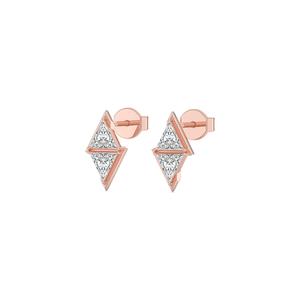 Premium Triangle Shape Lab Created Diamond <b>Earrings</b> 9K Rose Gold 1.37 Carat Total Weight <b>Fine</b> Jewelry Gift Design - Product Image 5