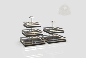 Soporte de Postres Cuadrado de Acero Inoxidable de 3 Niveles, Ecológico, de Lujo, Decoración Moderna para el Hogar Israelí, Soporte para Servir Cupcakes para Fiestas Palestinas - Product Image 5