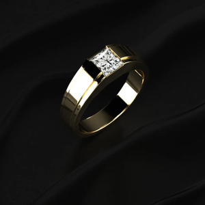 1.0CT Lab Grown Certified Diamond <b>Ring</b> Princess Cut Men's Engagement <b>Ring</b> VVS-VS Clarity IGI Certified From <b>Indian</b> Supplier - Product Image 3