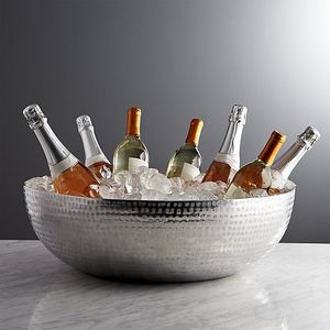 Seau à glace élégant en métal pour vin et champagne, accessoire de bar durable, parfait pour la maison, la cuisine, le restaurant, l'hôtel, le buffet, les fêtes - Product Image 1
