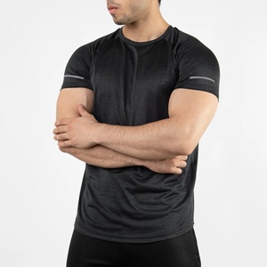 Camiseta de Punto Casual para Hombre, Cuello Redondo, Manga Corta, Corte Regular, Transpirable, de Secado Rápido, 100% Algodón, Color Negro - Product Image 1