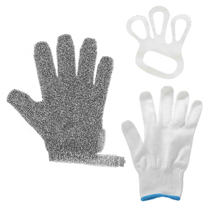 Guantes de Jardinería de Malla de Acero Inoxidable 18/8 de Alta Resistencia a Cortes y Muñequera Protectora - Product Image 1