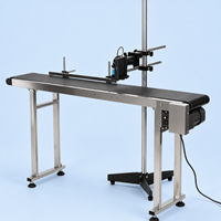 Transportador de Banda de PVC Eléctrico CV-300-1500-F para Impresora de Codificación por Inyección de Tinta, Transferencia de Productos y Línea de Producción de Empaquetado