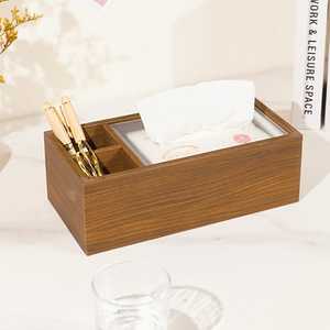 Home <b>storage</b> integrated tissue box wooden walnut wood grain living room coffee <b>table</b> multifunctional - Product Image 6