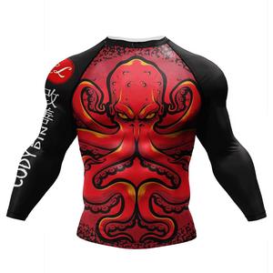 Camiseta de Compresión Transpirable Anti-UV de Secado Rápido para MMA, Rashguard para Entrenamiento de BJJ, Colores/Logotipos Personalizables, Precio Directo de Fábrica - Product Image 1