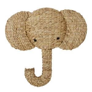 Décoration murale créative en forme de tête d'éléphant en jacinthe d'eau tressée à la main, écologique et naturelle, pour chambre d'enfant - Product Image 1