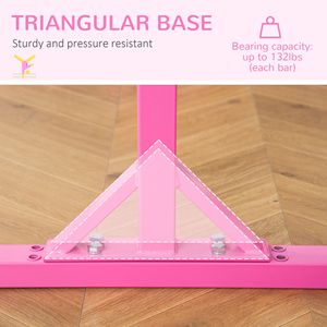 Sbarre parallele rosa per ginnastica junior, 13 livelli di altezza regolabile, doppio blocco di sicurezza, per interni/esterni - Product Image 6