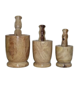 ครกไม้และสาก 3 ชิ้น ขนาดต่างๆ สำหรับงานฝีมือ บดสมุนไพรและยา ราคาถูกที่สุด - Product Image 1