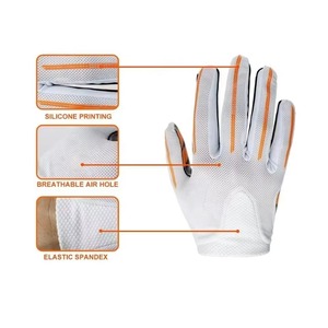 High Quality Lightweight Breathable American Football Gloves Full Finger Anti-slip Adjustable <b>Hook</b> Loop Closure Custom Gloves - Product Image 5