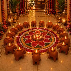 Elephant Shaped Water <b>Sensor</b> Diya Automatic LED <b>Light</b> for Ganpati Pooja, Diwali Decoration, Home Temple & Traditional Festive - Product Image 5