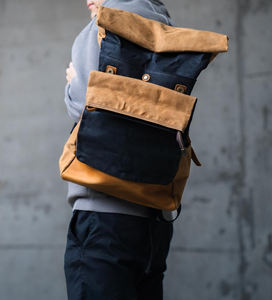 Mochila de Lona y Cuero, con Cierre, de Alta Calidad, para Viajes y Portátil, Venta al Por Mayor, Fabricante Directo de Fábrica, LCB-0088 - Product Image 6