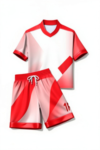 Red White Boxing Set Polyester All Seasons Training Wear Breathable Shorts And <b>Top</b> With Number 16 Design - Product Image 1