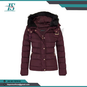 Veste matelassée à capuche pour femme OEM/ODM, col en fausse fourrure, parka d'hiver, veste matelassée en duvet personnalisée, vente en gros - Product Image 4